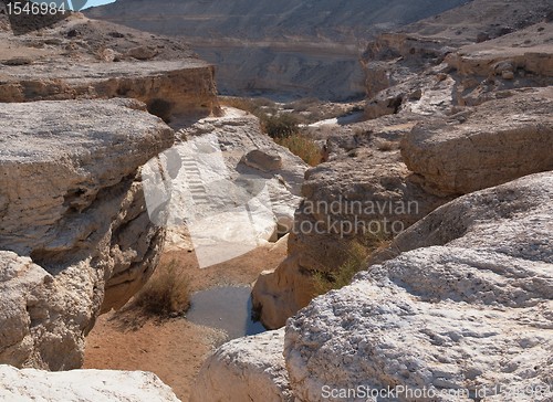 Image of Small pond in desert canyon
