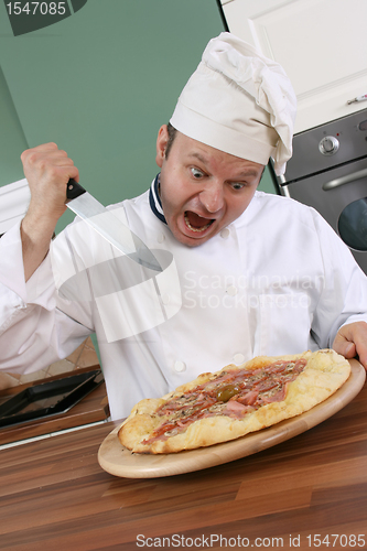 Image of Chef and pizza