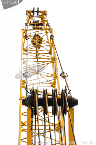 Image of industrial crane against white isolated background