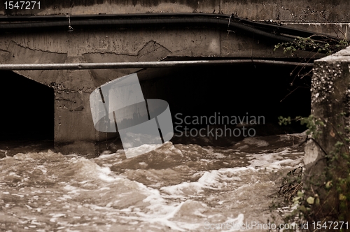 Image of Flooded canal in the rain