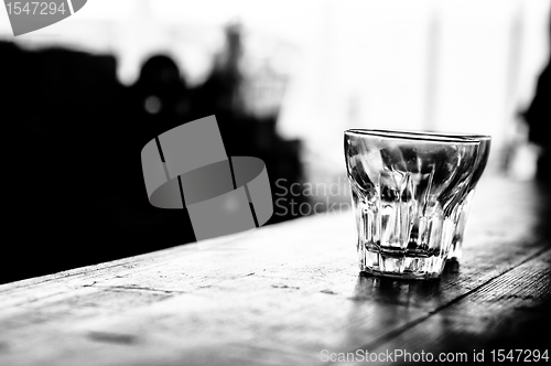 Image of Coctail glass on the bar at a beach club