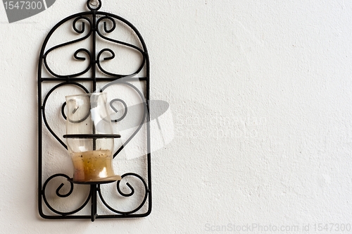Image of Candle holder made out of steel on white background