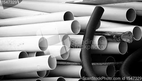 Image of PVC pipes on a construction site