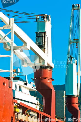 Image of Industrial crane at dock