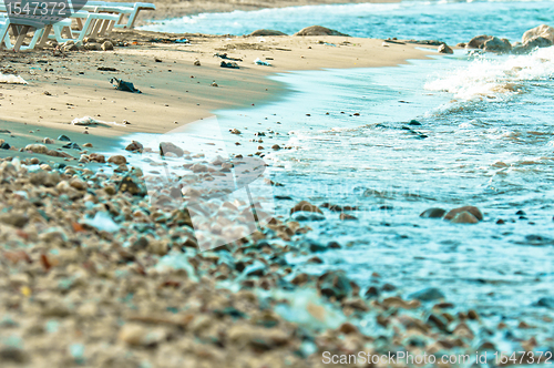 Image of Rocks on the shore of an ocean