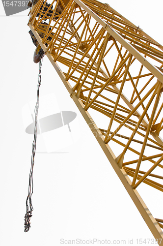 Image of industrial crane against white isolated background
