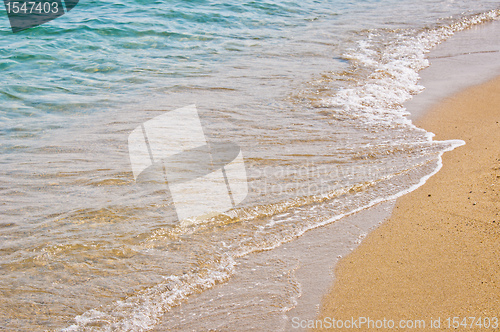 Image of Coastal line with water and sand at the ocean