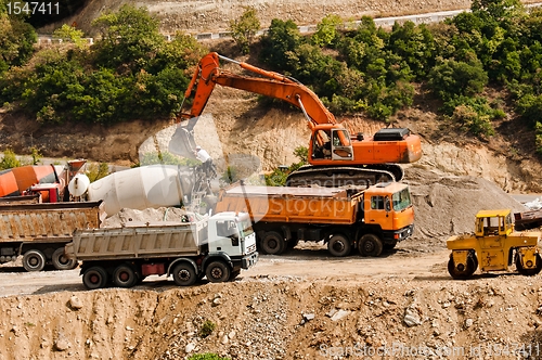 Image of Construction machines at quarry