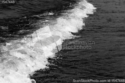 Image of Black and white photo of waves 