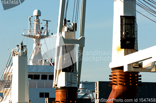 Image of industrial cranes at the port