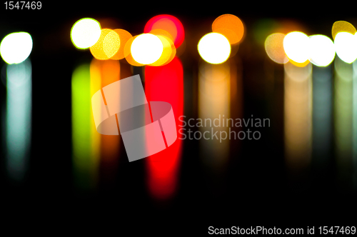 Image of Out of focus lights in a row