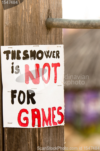 Image of the shower is not for games