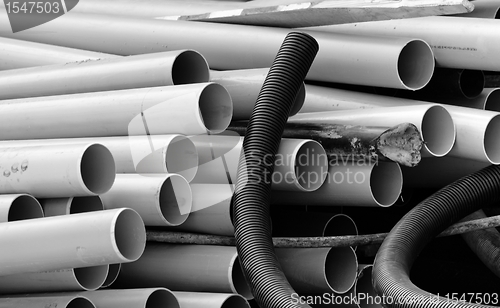 Image of PVC pipes on a construction site