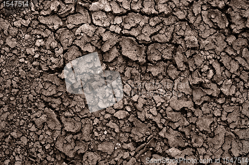 Image of Dry soil closeup before rain