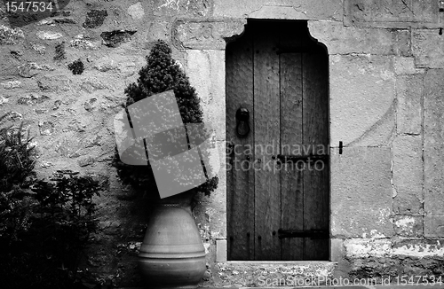 Image of Traditional wooden door of an old building