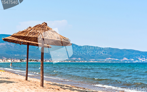 Image of Beautiful photo a summar vacation with  beach and mountains