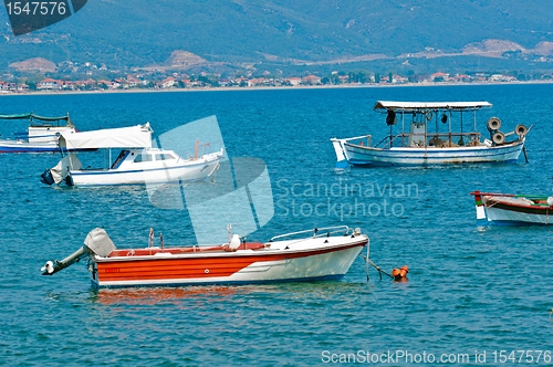 Image of Fishing boats with deep blue sea