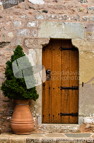 Image of Traditional wooden door of an old building