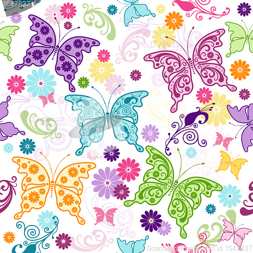 Image of Seamless white floral pattern