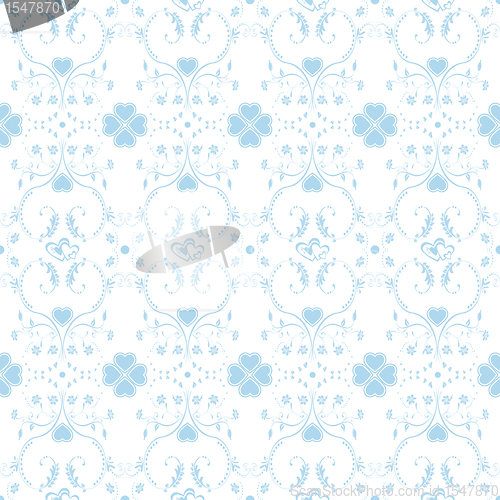 Image of Seamless pattern of hearts and floral 