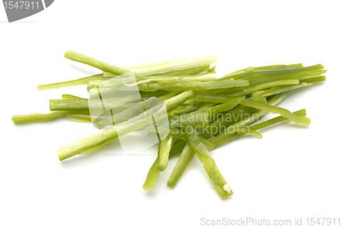 Image of Sliced green chili pepper