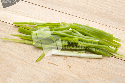 Image of Sliced green chili pepper