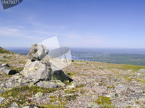 Image of  mountain landscape and blue sky
