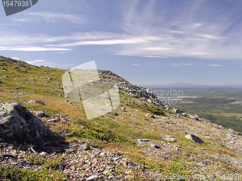 Image of  mountain landscape and blue sky