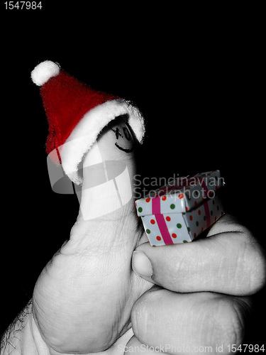 Image of finger face art , santa 