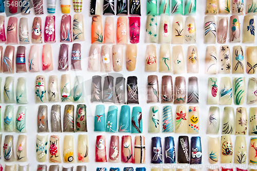 Image of Acrylic fingernails on display