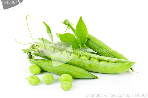 Image of Pea pods and green peas