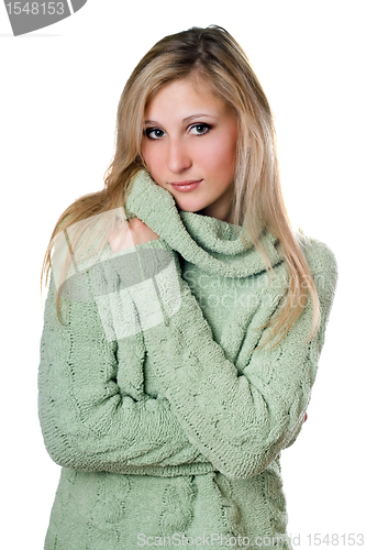 Image of Young blonde in sweater