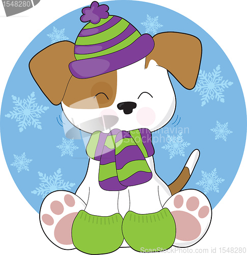 Image of Cute Puppy Winter