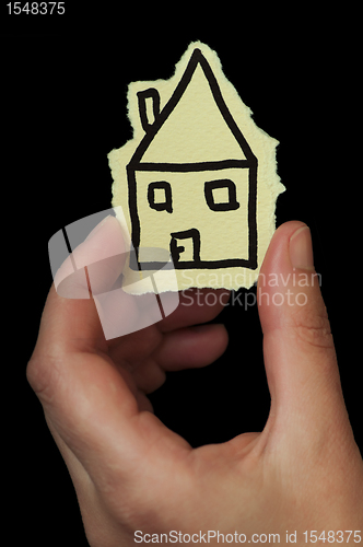 Image of House made â€‹â€‹of beige paper