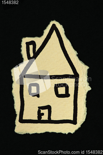 Image of House made â€‹â€‹of beige paper