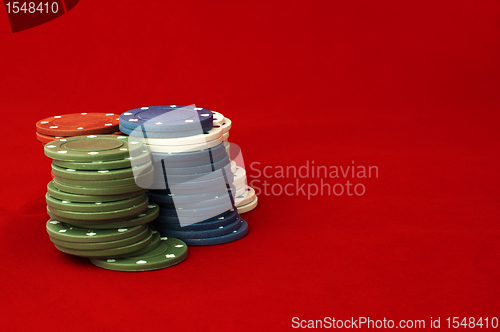 Image of Chips  on red table 
