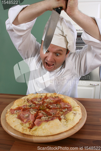 Image of Chef and pizza