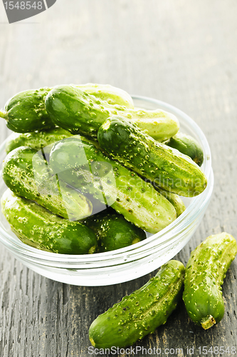 Image of Small cucumbers in bowl