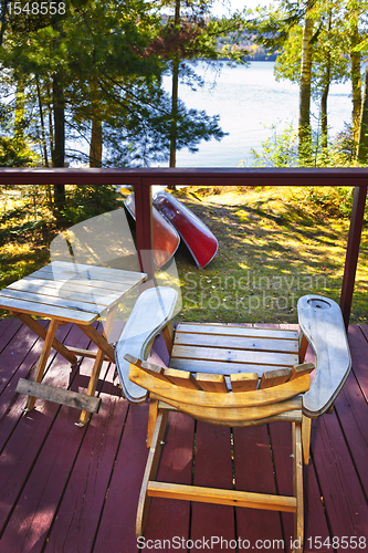 Image of Chair on cottage deck