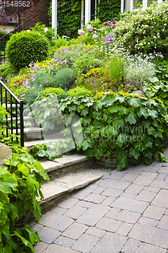 Image of Natural stone garden stairs