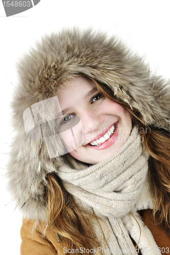 Image of Smiling winter girl