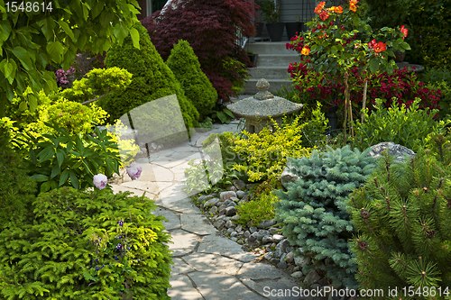 Image of Garden path with stone landscaping
