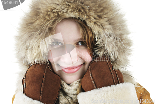 Image of Happy winter girl