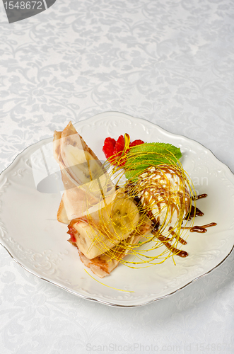Image of tasty pancake dessert