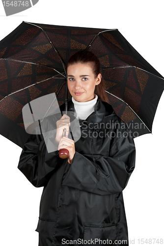 Image of woman in rain coat
