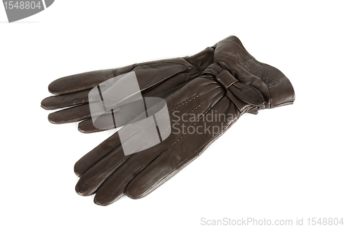 Image of brown female leather gloves