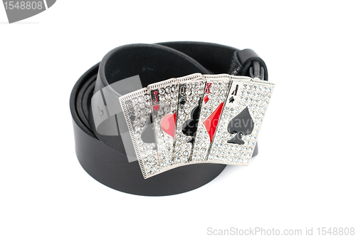 Image of Men's leather cards belt