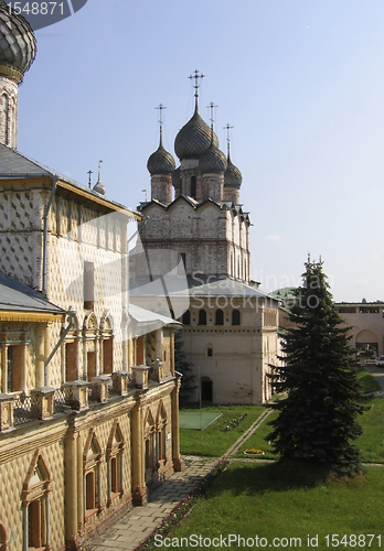 Image of onion dome houses at summer time