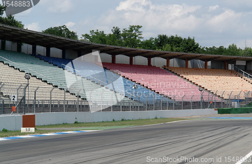 Image of tribune opposite pit lane