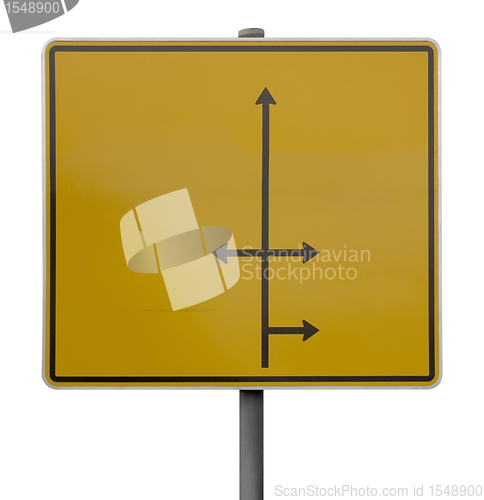 Image of yellow direction sign